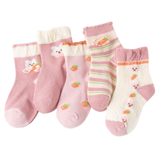 Kids - 5 packs Bunnies & Carrots Socks