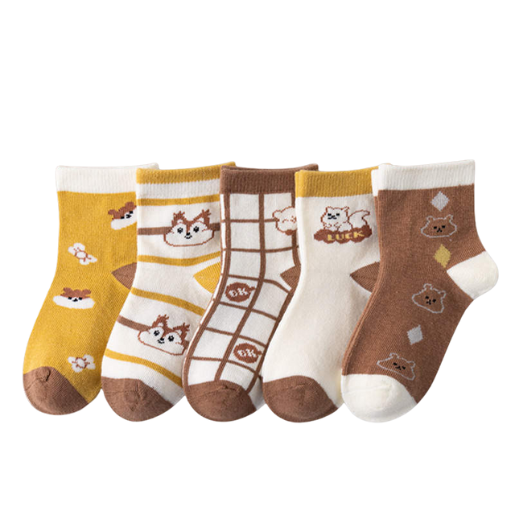 Kids - 5 packs Squirrel Socks