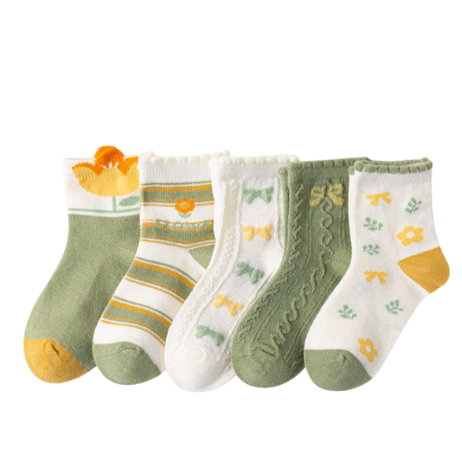 Kids - 5 packs Flowers & Bows Socks