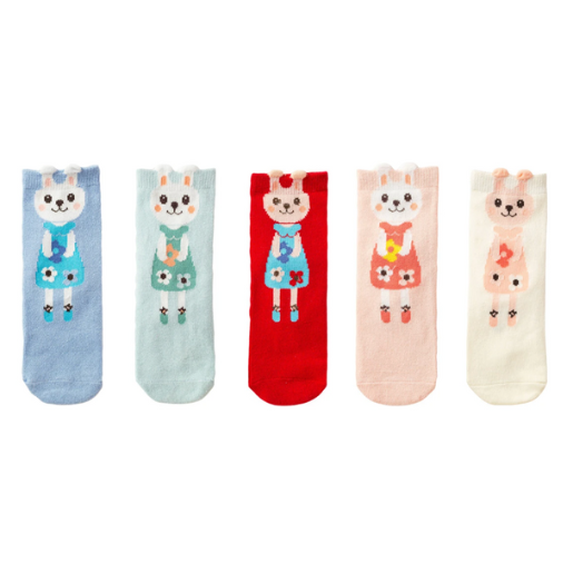 Kids - 5 packs Ms. Bunny Socks